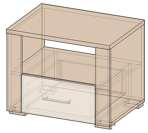 Тумба Интерлиния Коламбия КЛ-7 (дуб венге/дуб серый)