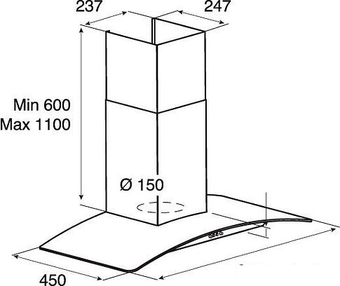 Кухонная вытяжка Jetair TORY P 60 INX (68116911)