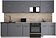 Готовая кухня Интерлиния Мила Gloss 60-30 (серый софт/серый софт/травертин серый)