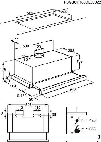 Кухонная вытяжка AEG DPB2621S