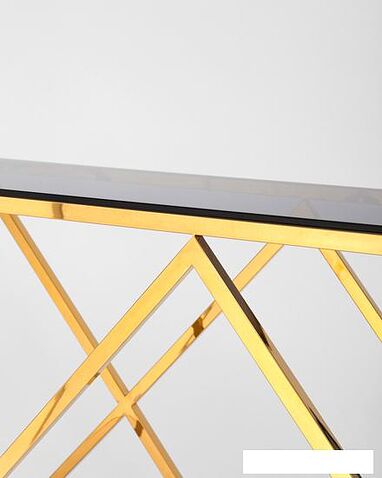 Консольный стол Stool Group Инсигния 115x30 ECST-026-TG-SK (стекло Smoke/сталь золото)