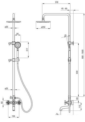 Душевая система Deante Temisto NAC 01QT