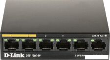 Неуправляемый коммутатор D-Link DSS-100E-6P/A1A Неуправляемый коммутатор D-Link DSS-100E-6P/A1A