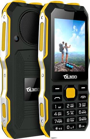 Кнопочный телефон Olmio X02 (черный/желтый)
