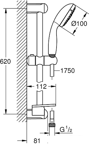 Душевой гарнитур Grohe Tempesta 100 27927001
