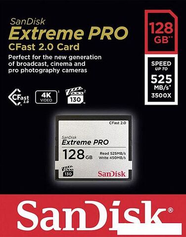 Карта памяти SanDisk Extreme PRO CFast 2.0 SDCFSP-128G-G46D 128GB