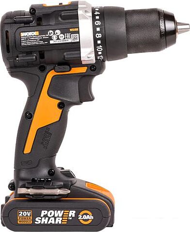 Дрель-шуруповерт Worx WX102 (с 2-мя АКБ, кейс)