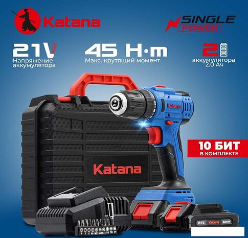 Дрель-шуруповерт Katana CD 3500 (с 2-мя АКБ 2 Ач, кейс)