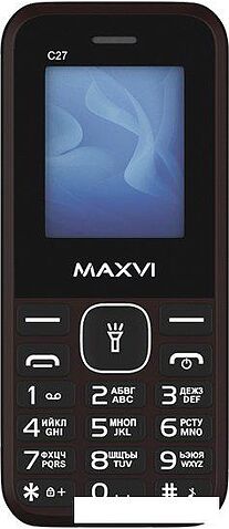 Кнопочный телефон Maxvi C27 (коричневый)