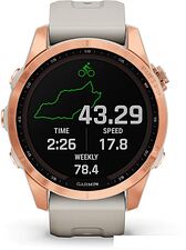 Умные часы Garmin Fenix 7S Solar 42 мм (розовое золото/песочный) Умные часы Garmin Fenix 7S Solar 42 мм (розовое золото/песочный)