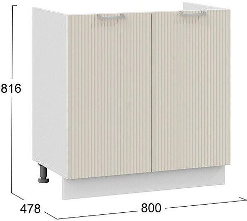 Шкаф напольный Трия Кимберли 1Н8М (белый/крем)