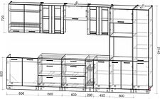 Готовая кухня Интерлиния Мила 3.6 ВТ (белый платинум/белый платинум/дуб бунратти)