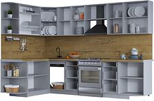 Готовая кухня Интерлиния Тренд 1.7x3.0 левая (луна/луна/бискайская сосна)