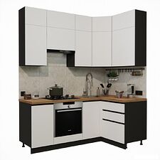 Готовая кухня ВерсоМебель Эко Премиум 1.2x2.0 правая (белый фасадный/ст. дуб вотан)