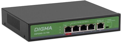 Неуправляемый коммутатор Digma DSP204G-1G-T80