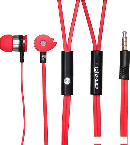 Наушники с микрофоном Oklick HS-S-210 (красный)