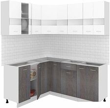 Готовая кухня Кортекс-мебель Корнелия Экстра 1.5x1.4 без столешницы (белый/береза) Готовая кухня Кортекс-мебель Корнелия Экстра 1.5x1.4 без столешницы (белый/береза)