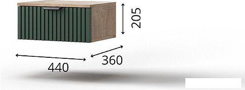 Тумба КМК Мебель 1Я Герта КМК 0979.19 (дуб канзас/SAT 22 зеленый мат)