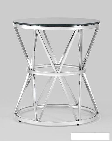 Журнальный столик Stool Group Вива 50x50 EET-080 (стекло черное/сталь серебристый)
