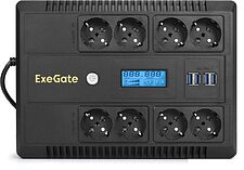 Источник бесперебойного питания ExeGate NEO Smart LHB-600.LCD.AVR.8SH.CH.USB EX293856RUS Источник бесперебойного питания ExeGate NEO Smart LHB-600.LCD.AVR.8SH.CH.USB EX293856RUS