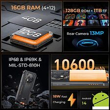 Телефон Oukitel WP28S 4GB/128GB (черный) Телефон Oukitel WP28S 4GB/128GB (черный)