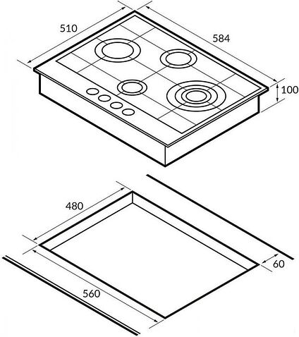 Варочная панель Hiberg VM 6145 W