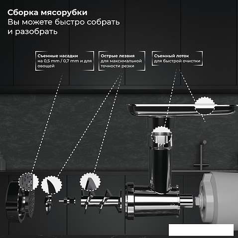 Мясорубка SATE RT-125 (серебристый)