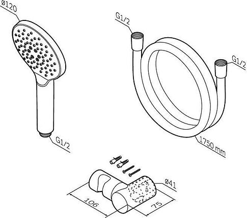 Душевой гарнитур  AM.PM Like F0118022 (черный)