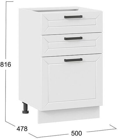 Шкаф напольный Трия Лорас 1Н5Я3 (белый/холст белый)