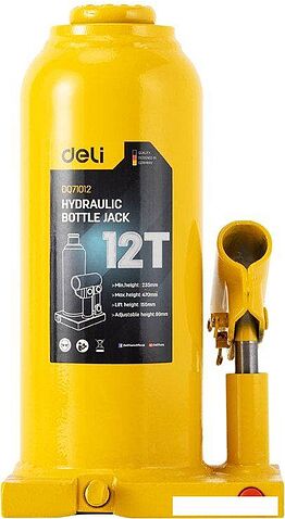 Бутылочный домкрат Deli DQ71012 12т
