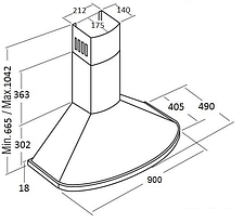 Кухонная вытяжка KUPPERSBERG Bona 90 C Bronze
