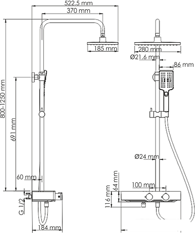 Душевая система Wasserkraft A11301