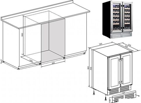 Винный шкаф Temptech WP2DQ60DCB