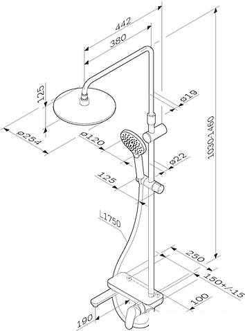 Душевая система AM.PM Like F0780700