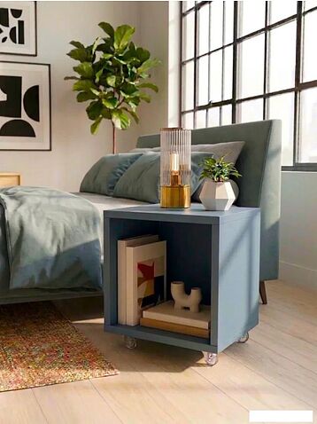 Тумба ML Smart Group Ислочь на колесиках 35x35x35 (синий дымчатый)