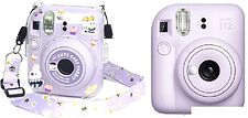 Фотоаппарат Fujifilm Instax Mini 12 (фиолетовый) + пурпурный чехол Sundays с ремнем Фотоаппарат Fujifilm Instax Mini 12 (фиолетовый) + пурпурный чехол Sundays с ремнем