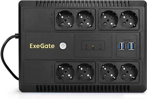 Источник бесперебойного питания ExeGate NEO NNB-650.LED.AVR.8SH.CH EX295011RUS