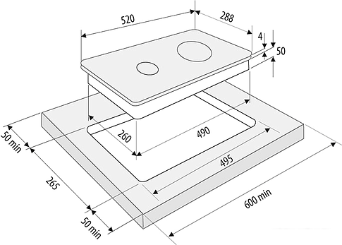 Варочная панель Krona Virgola 30 BL