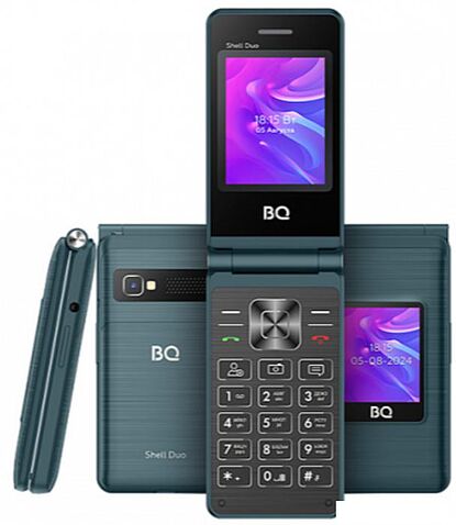 Кнопочный телефон BQ BQ-2412 Shell Duo (бирюзовый)