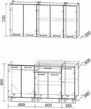 Кухня Интерлиния Мила Лайт 1.5 (дуб золотой)