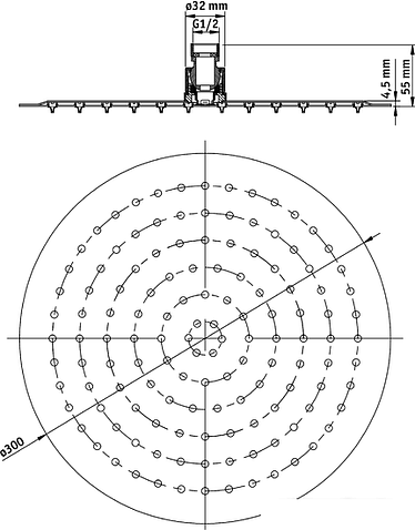Верхний душ Deante NAC 203K