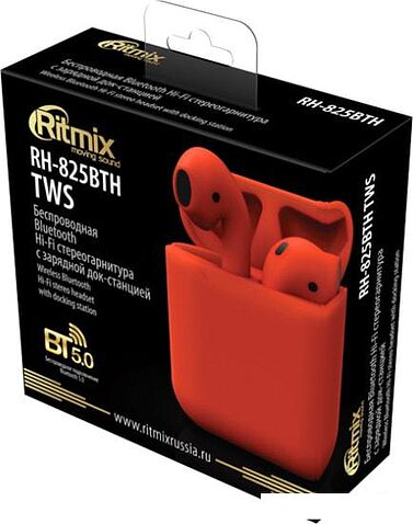 Наушники Ritmix RH-825BTH TWS (красный)