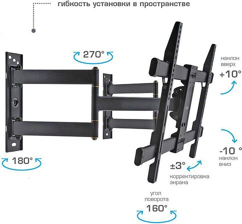Кронштейн для телевизора VLK Trento-25 (черный)