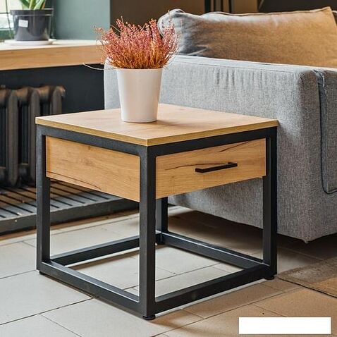 Тумба Millwood Neo Loft TM1 Л (дуб золотистый Craft-металл черный)