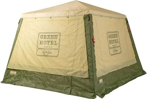Тент-шатер Camping World Green Hotel Volga 138199 (зеленый/бежевый)