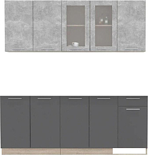 Готовая кухня Интерлиния Мила 20 без столешницы (бетон/антрацит)