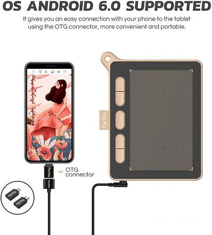 Графический планшет Parblo Ninos S (розовый)