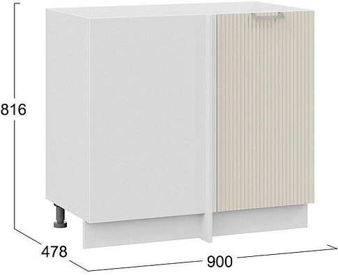 Шкаф напольный Трия Кимберли 1Н9У (белый/крем)