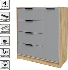 Тумба Интерлиния Концепт КТ-Т90 (серебро/дуб золотой)