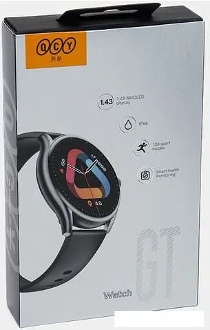 Умные часы QCY Watch GT (серый/черный)